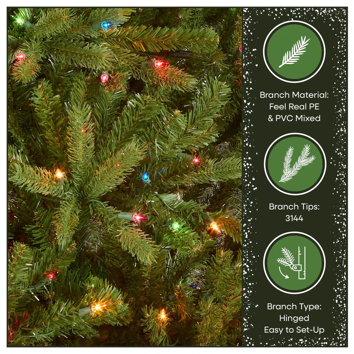 7.5 ft. Pre-Lit Jersey Fraser Fir Tree with Multicolor Lights