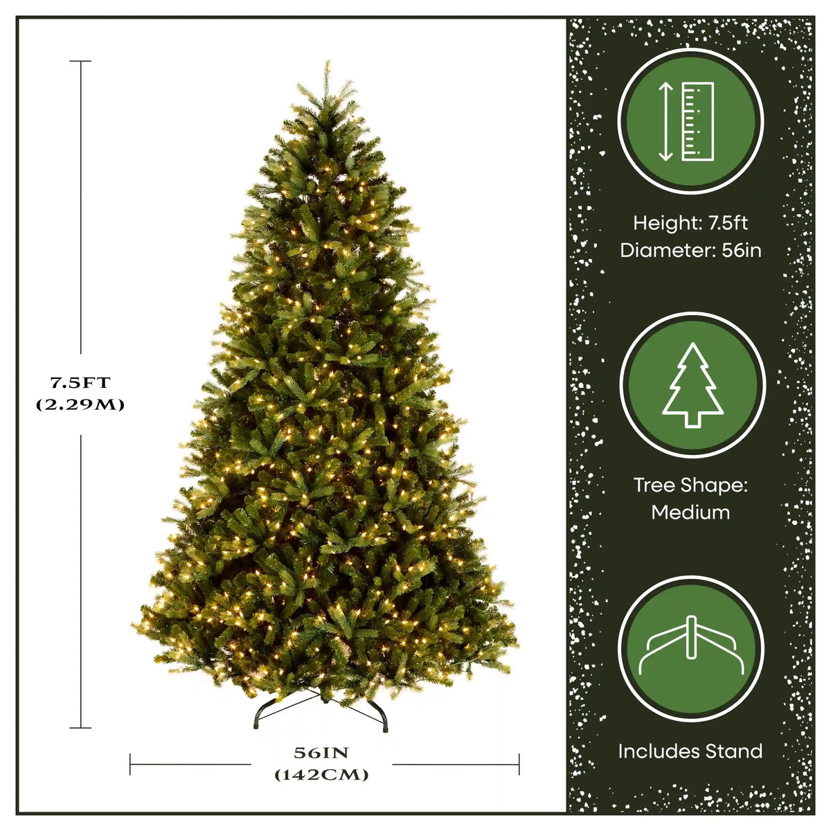 7.5 ft. Pre-Lit Jersey Fraser Fir Medium Tree with Clear Lights