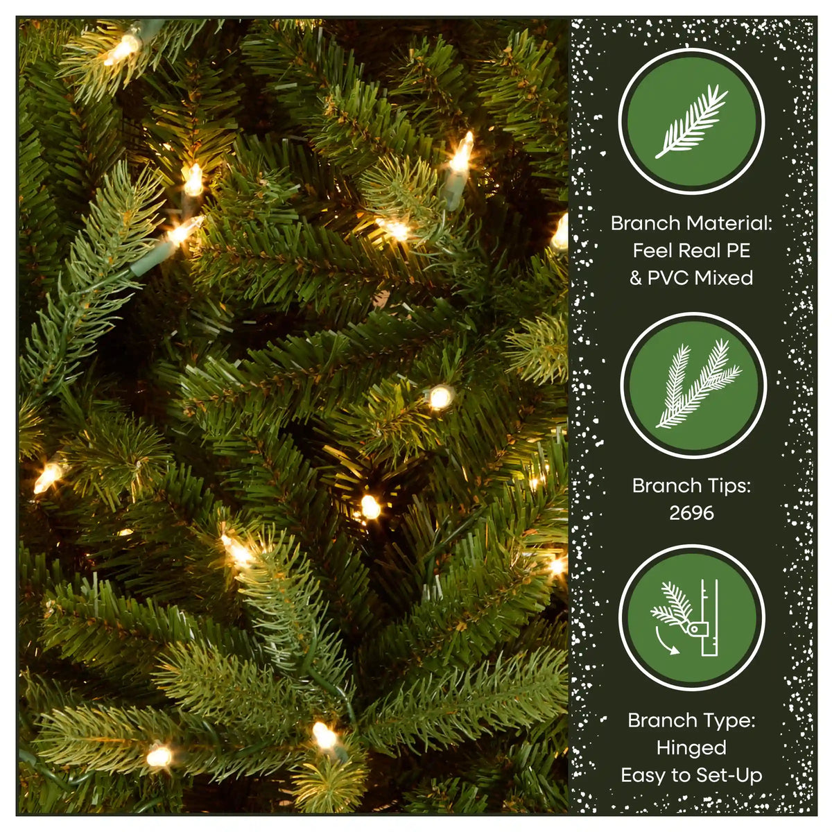 7.5 ft. Pre-Lit Jersey Fraser Fir Medium Tree with Clear Lights