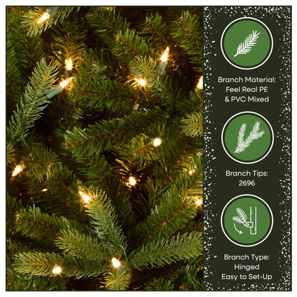 7.5 ft. Pre-Lit Jersey Fraser Fir Medium Tree with Clear Lights