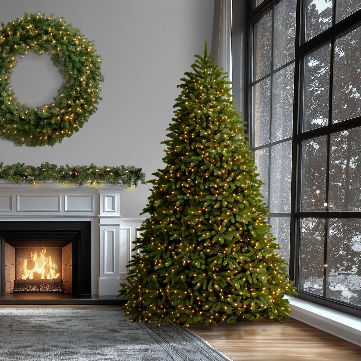 10 ft. Pre-Lit Jersey Fraser Fir Medium Tree with Dual Color LED Lights, Plug-In