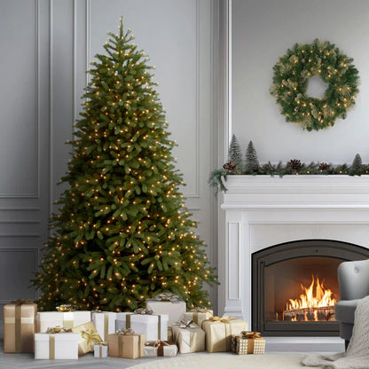 7.5 ft. Pre-Lit Jersey Fraser Fir Medium Tree with Dual Color LED Lights, Plug-In