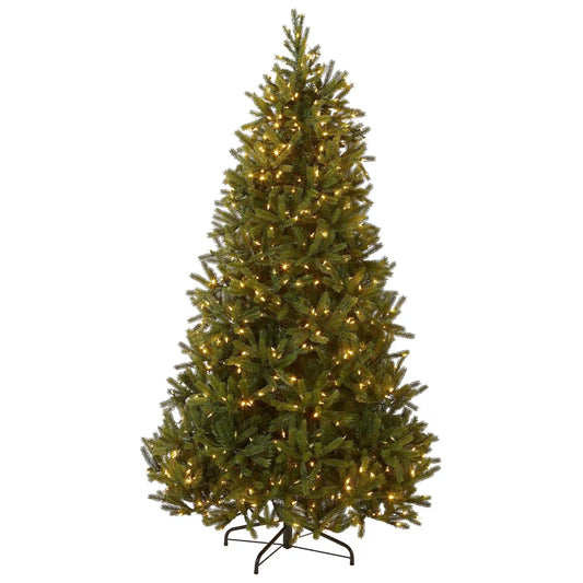 7.5 ft. Pre-Lit Jersey Fraser Fir Medium Tree with Dual Color LED Lights, Plug-In