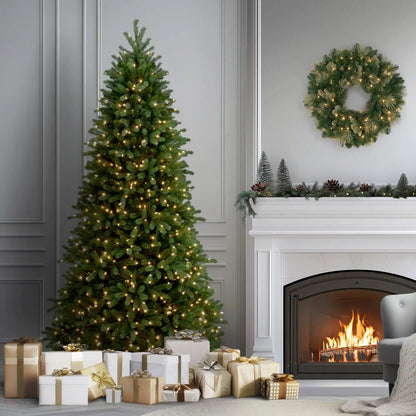 7.5 ft. Pre-Lit Jersey Fraser Fir Slim Tree with Clear Lights, Plug-In
