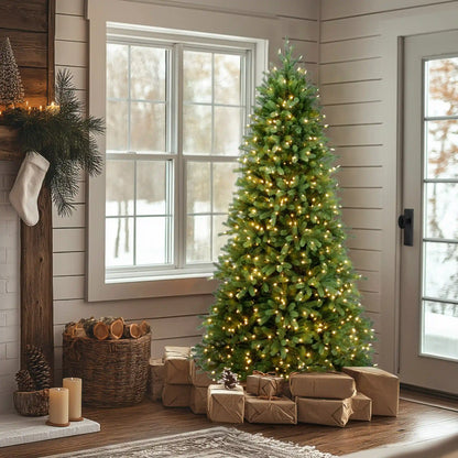 7.5 ft. Pre-Lit Jersey Fraser Fir Slim Tree with Clear Lights, Plug-In