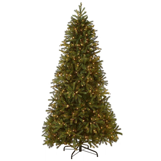 7.5 ft. Pre-Lit Jersey Fraser Fir Slim Tree with Clear Lights, Plug-In