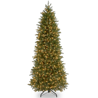 6.5 ft. Pre-Lit Jersey Fraser Fir Pencil Slim Tree with Clear Lights, Plug-In