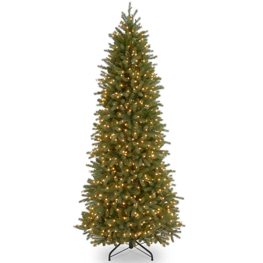 6.5 ft. Pre-Lit Jersey Fraser Fir Pencil Slim Tree with Clear Lights, Plug-In