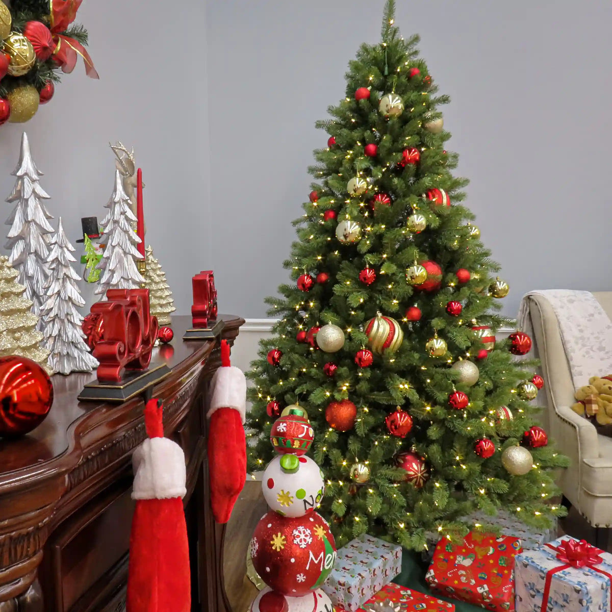 7.5 ft. Pre-Lit Lakewood Spruce Tree with Dual Color LED Lights