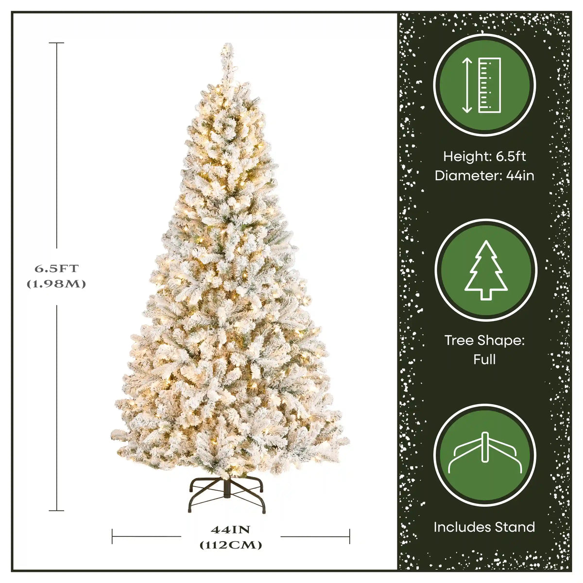 6.5 ft. Pre-Lit Snowy Mixed Pine Tree with Clear Lights