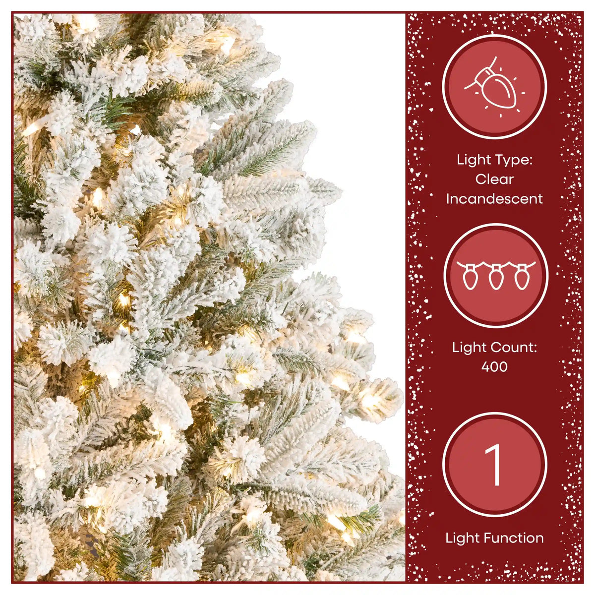 6.5 ft. Pre-Lit Snowy Mixed Pine Tree with Clear Lights