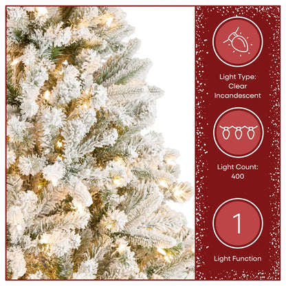 6.5 ft. Pre-Lit Snowy Mixed Pine Tree with Clear Lights