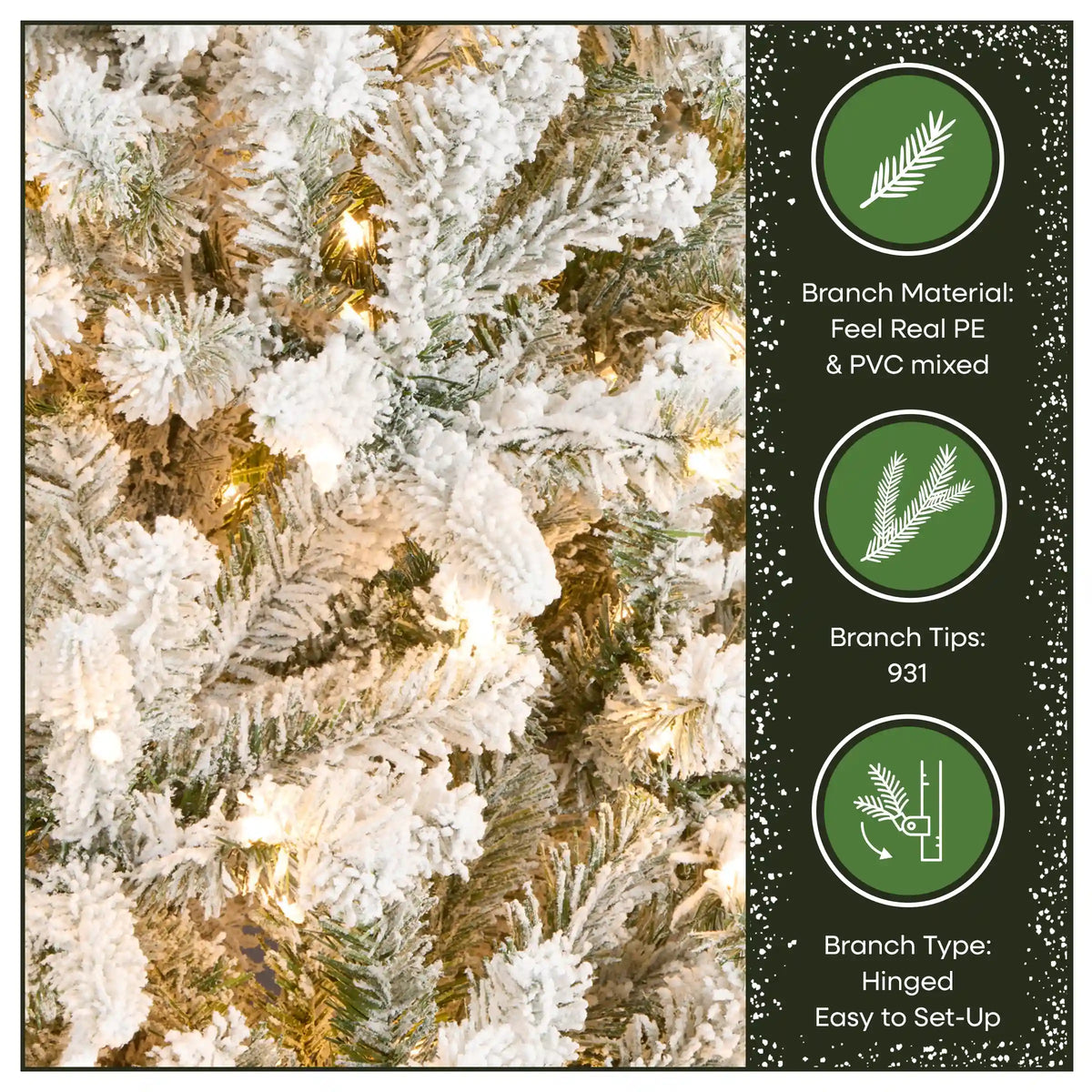 6.5 ft. Pre-Lit Snowy Mixed Pine Tree with Clear Lights