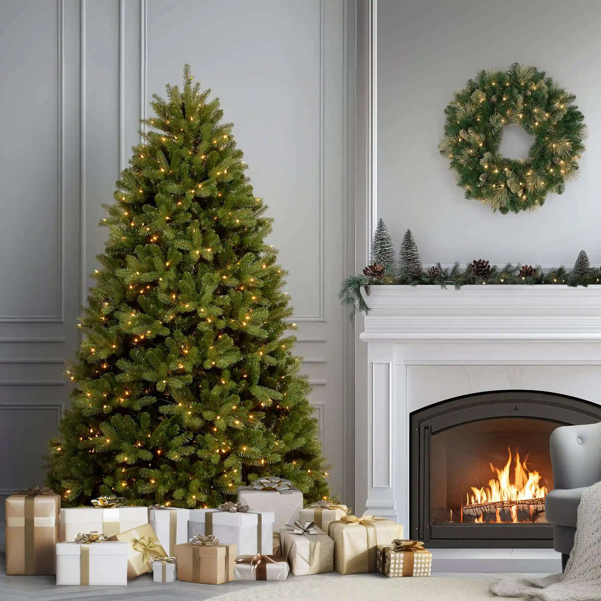 6 ft. Pre-Lit Newberry Spruce Tree with Clear Lights, Plug-In