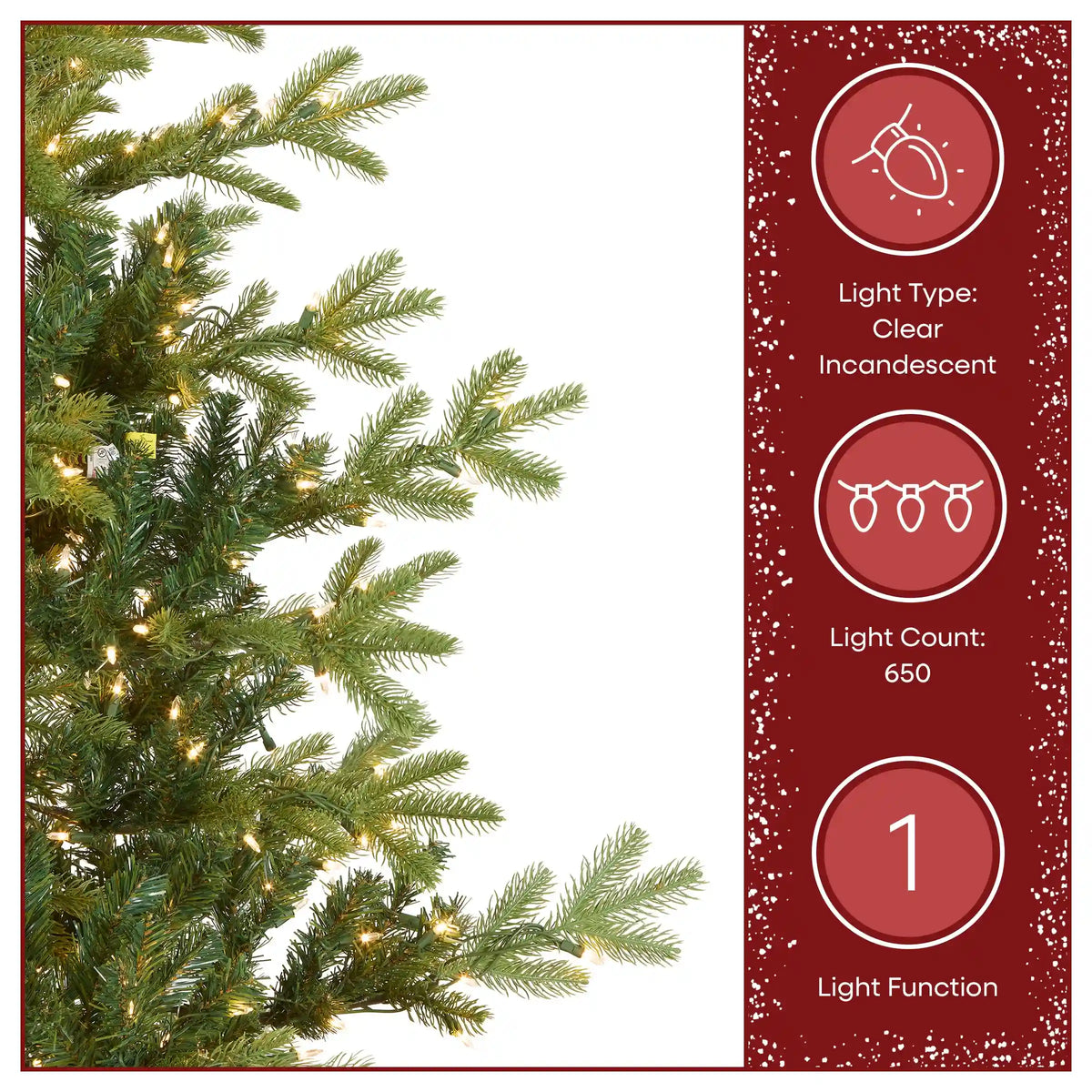 6.5 ft. Pre-Lit Norwegian Spruce Tree with Clear Lights, Plug-In