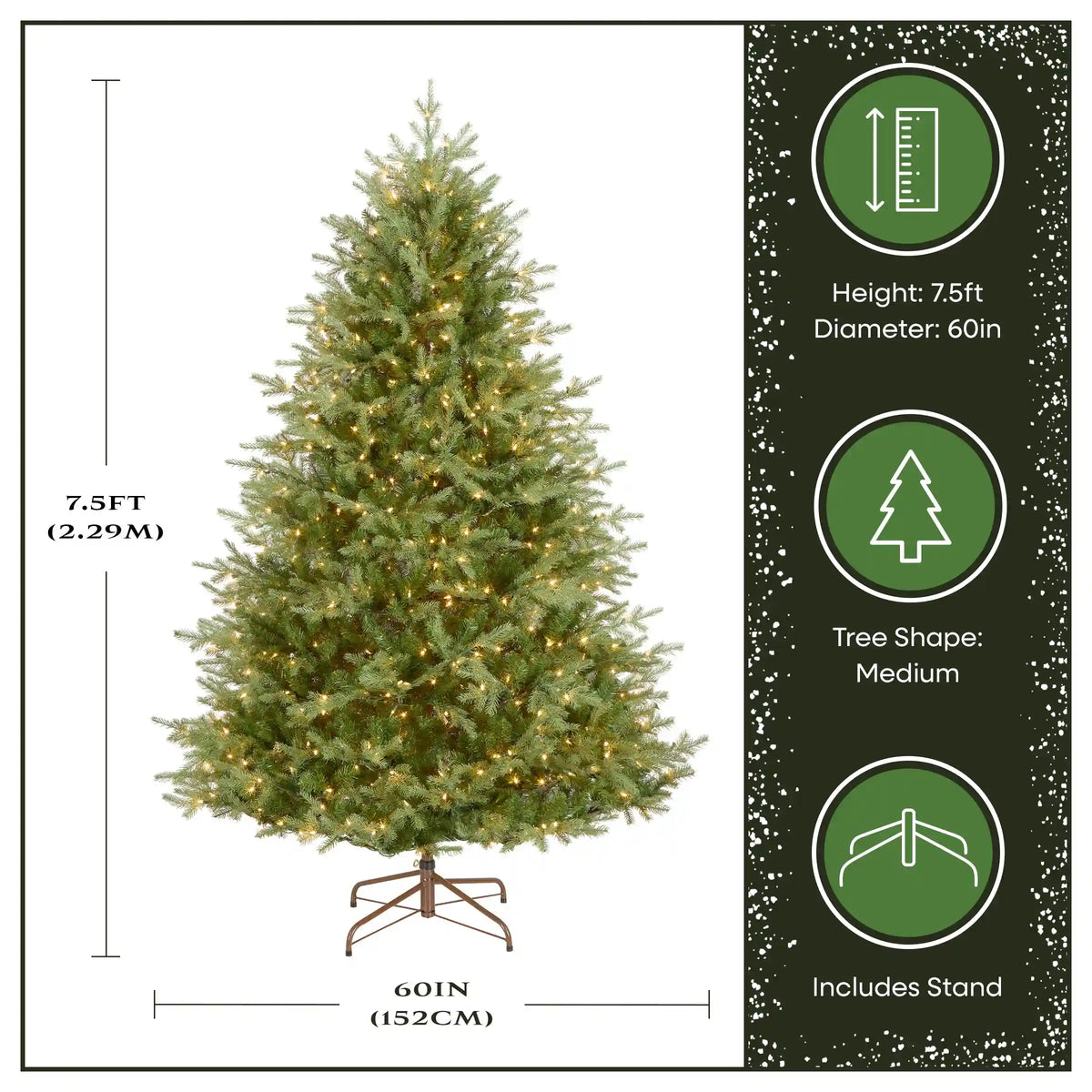 7.5 ft. Pre-Lit Nordic Spruce Medium Tree with Clear Lights