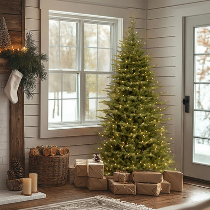 6.5 ft. Pre-Lit Nordic Spruce Slim Tree with Clear Lights, Plug-In