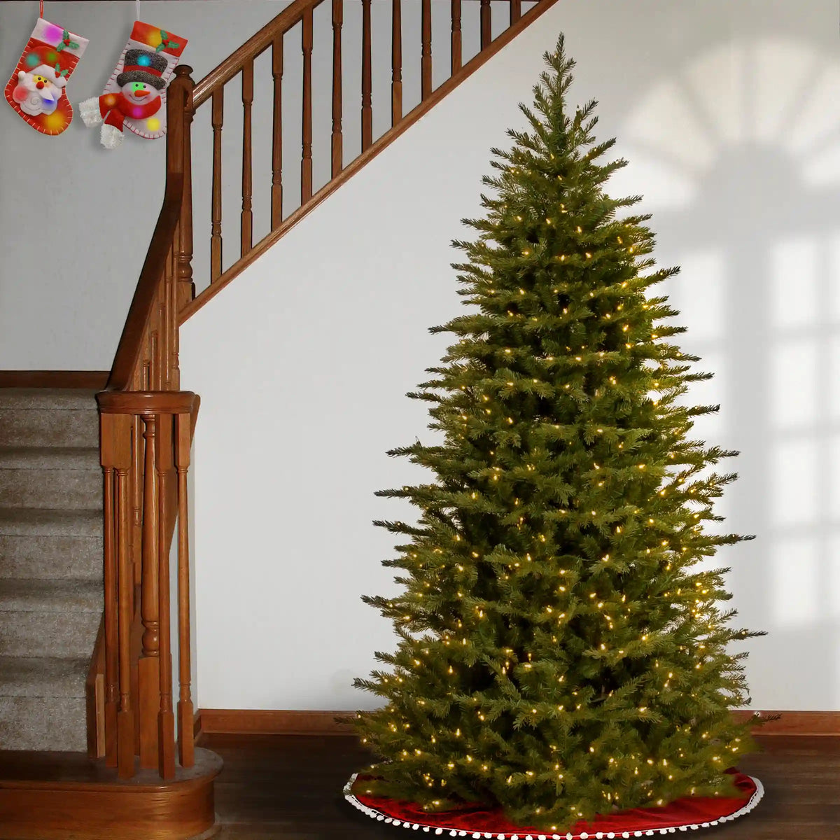7.5 ft. Pre-Lit Nordic Spruce Slim Tree with Dual Color LED Lights, Plug-In