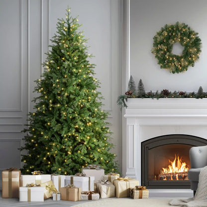 7.5 ft. Pre-Lit Princeton Fraser Fir Full Tree with PowerConnect and Dual Color LED Lights, Plug-In