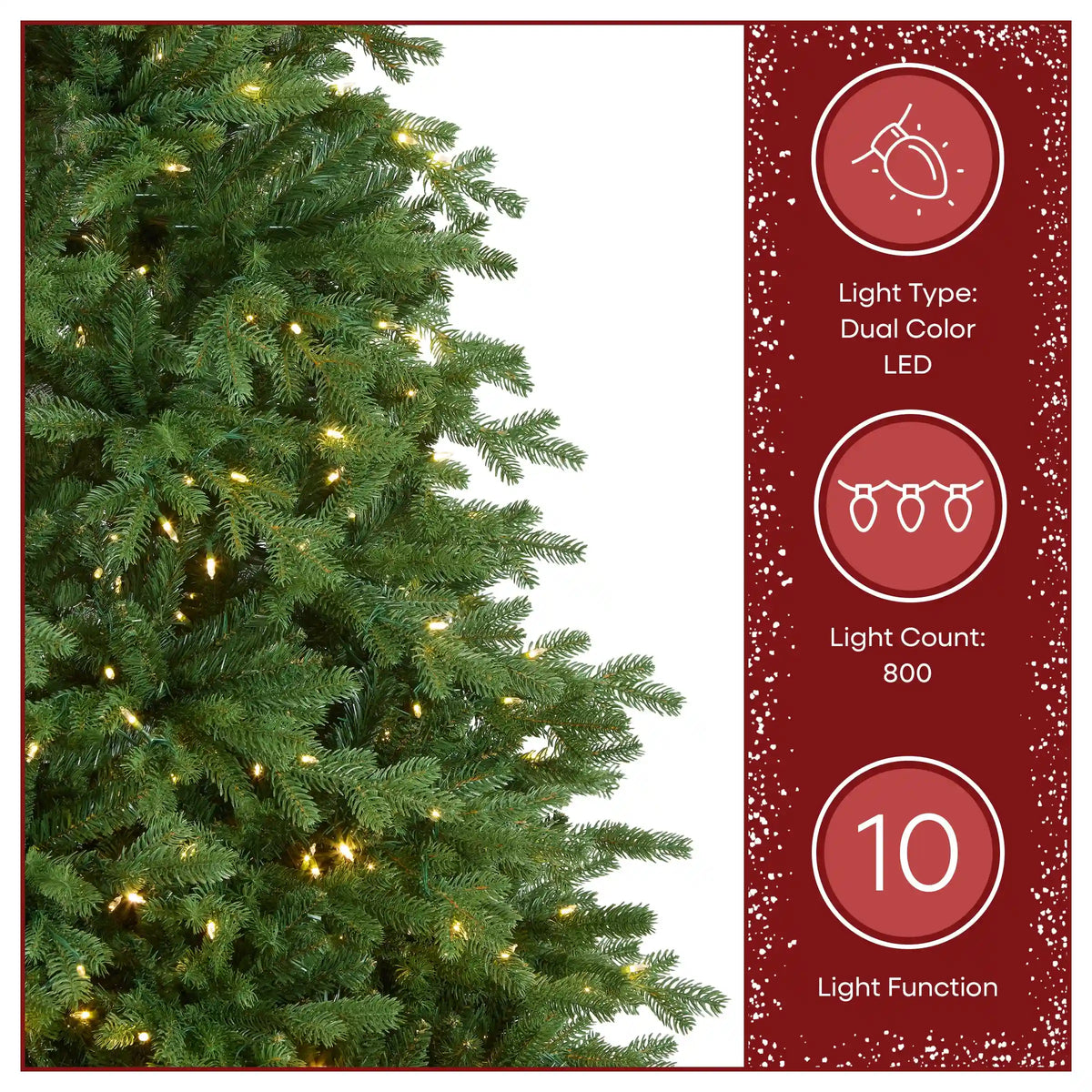 7.5 ft. Pre-Lit Princeton Fraser Fir Full Tree with PowerConnect and Dual Color LED Lights, Plug-In