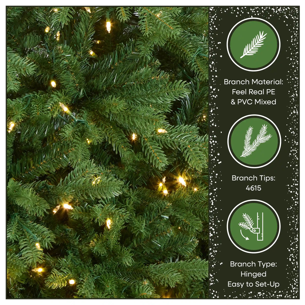 7.5 ft. Pre-Lit Princeton Fraser Fir Full Tree with PowerConnect and Dual Color LED Lights, Plug-In