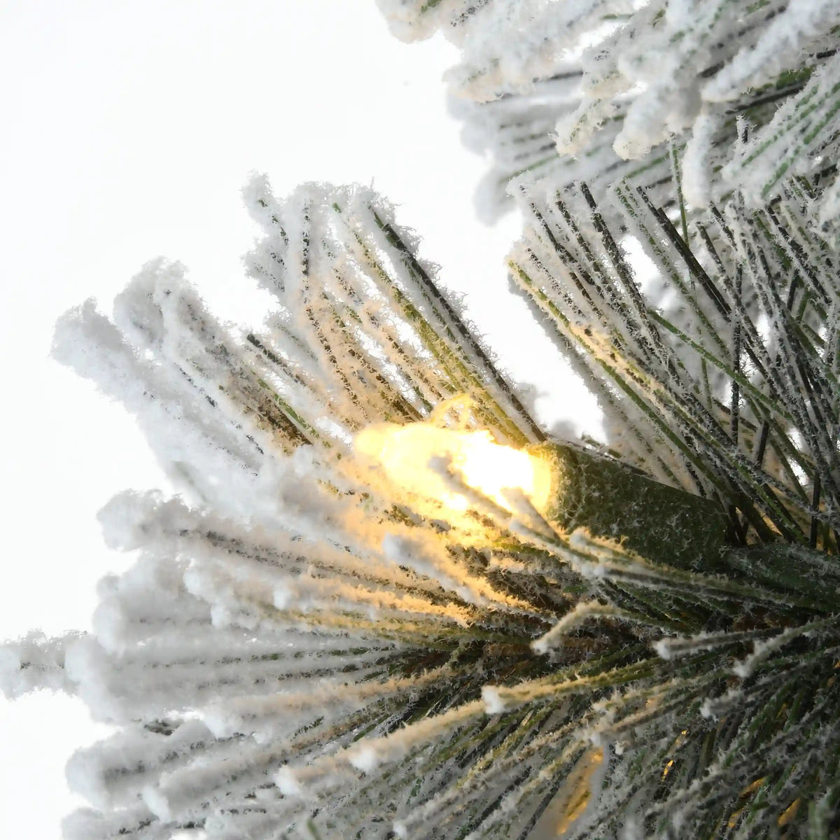 5 ft. Pre-Lit Snowy Pogue Pine Slim Tree with LED Lights, Plug-In