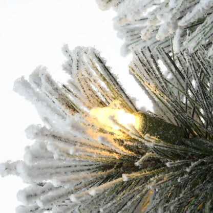 5 ft. Pre-Lit Snowy Pogue Pine Slim Tree with LED Lights, Plug-In