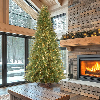 12 ft. Pre-Lit Tiffany Fir Slim Tree with Clear Lights, Plug-In