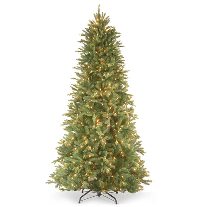 6.5 ft. Pre-Lit Tiffany Fir Slim Tree with Clear Lights PE Branch Tips, Plug-In