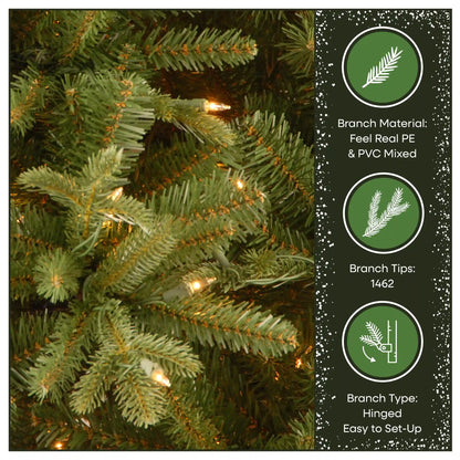 6.5 ft. Pre-Lit Tiffany Fir Slim Tree with Clear Lights PE Branch Tips, Plug-In