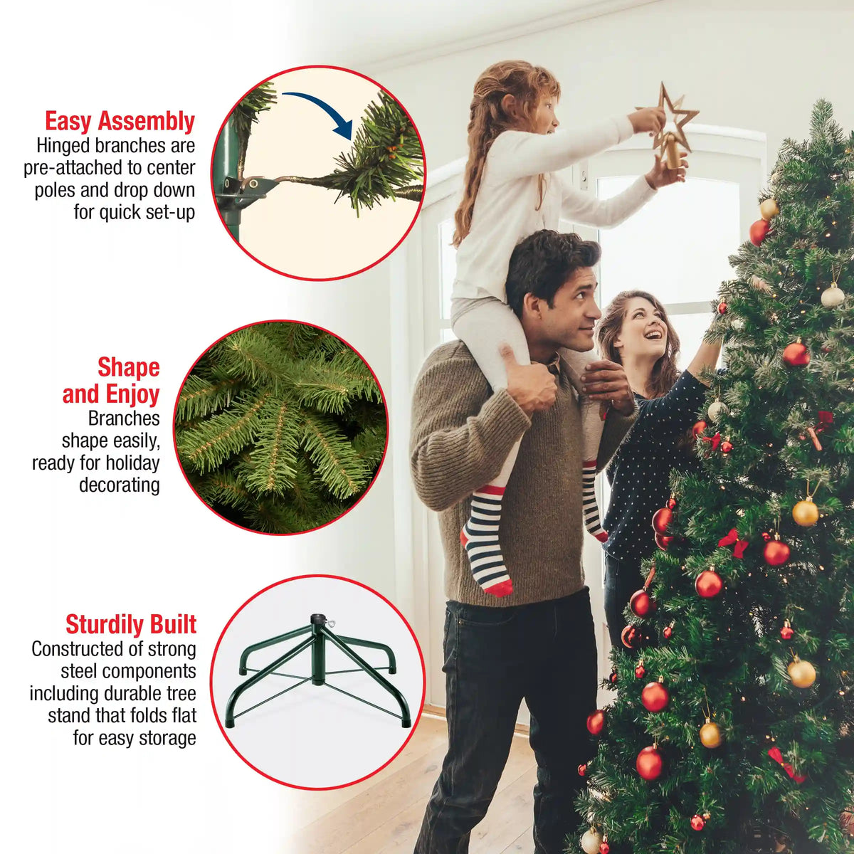 7.5 ft. Pre-Lit Tiffany Fir Slim Tree with Clear Lights, Plug-In