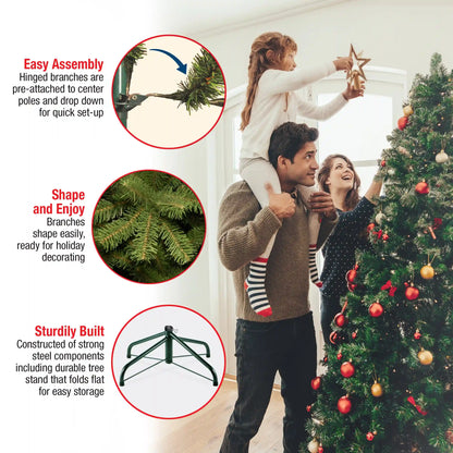 7.5 ft. Pre-Lit Tiffany Fir Slim Tree with Clear Lights, Plug-In