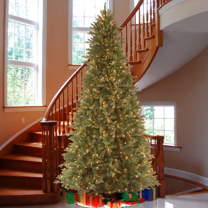 9 ft. Pre-Lit Tiffany Fir Slim Tree with Clear Lights - PE Branch Tips, Plug-In