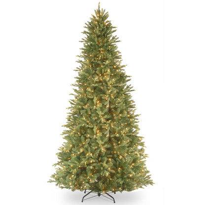 9 ft. Pre-Lit Tiffany Fir Slim Tree with Clear Lights - PE Branch Tips, Plug-In