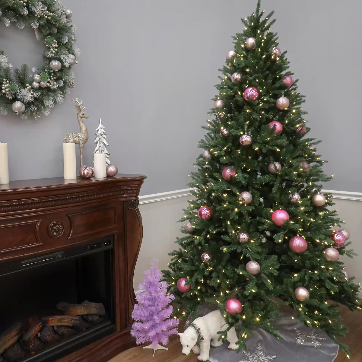 7.5 ft. Pre-Lit Tiffany Fir Tree with Dual Color LED Lights, Plug-In