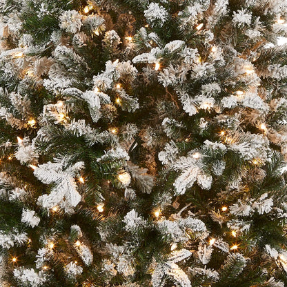 7.5 ft. Pre-Lit Snowy Everest Fir Medium Tree with Clear Lights, Plug-In