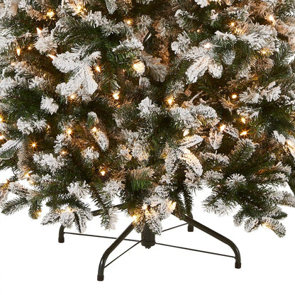 7.5 ft. Pre-Lit Snowy Everest Fir Medium Tree with Clear Lights, Plug-In