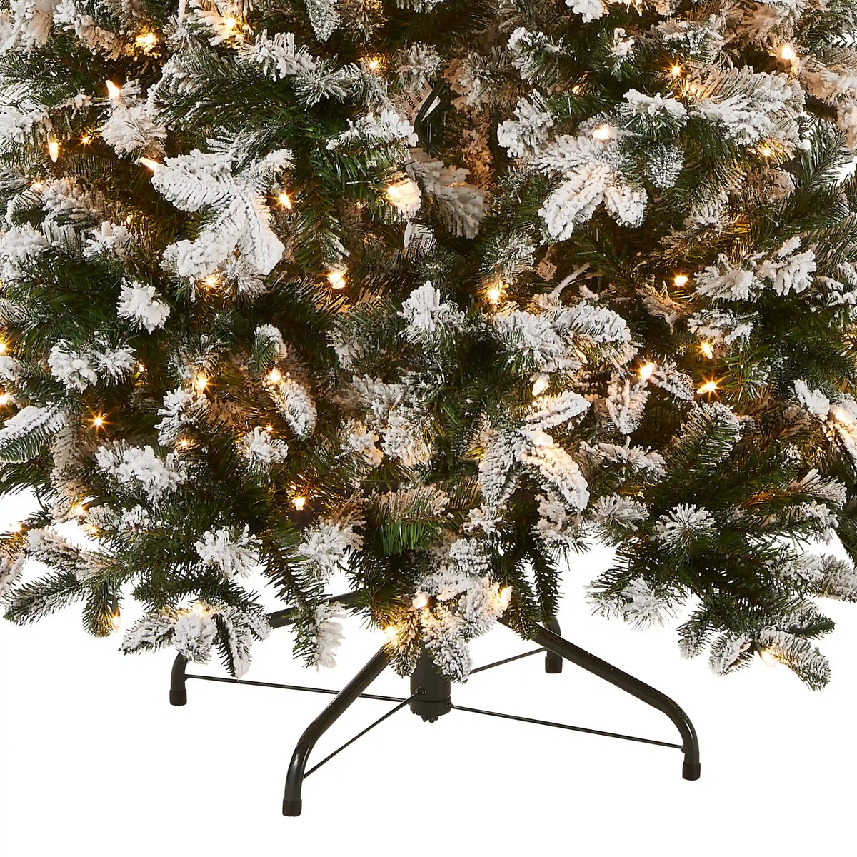 9 ft. Pre-Lit Snowy Everest Fir Medium Tree with Clear Lights, Plug-In