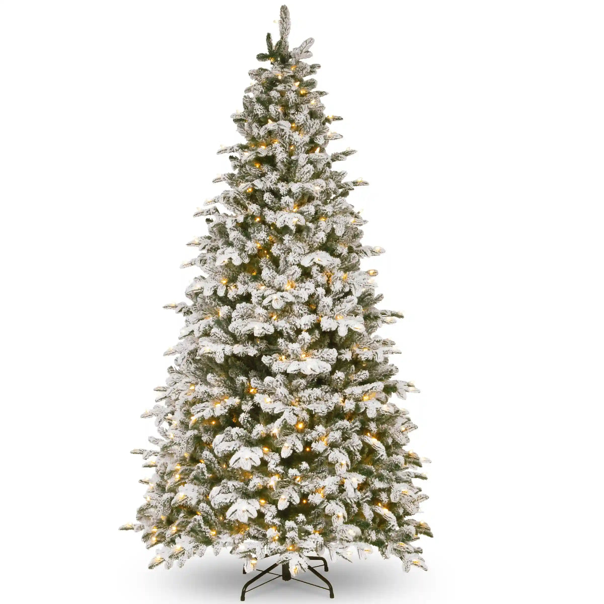 9 ft. Pre-Lit Snowy Everest Fir Medium Tree with Clear Lights, Plug-In