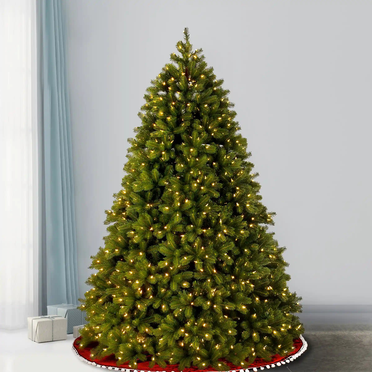 7.5 ft. Pre-Lit Deluxe Downswept Douglas Fir Tree with PowerConnect Dual Color LED Lights, Plug-In