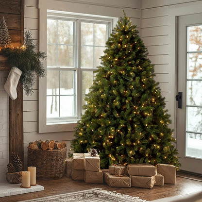 7.5 ft. Pre-Lit Deluxe Downswept Douglas Fir Tree with PowerConnect Dual Color LED Lights, Plug-In