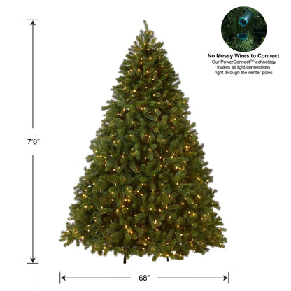 7.5 ft. Pre-Lit Deluxe Downswept Douglas Fir Tree with PowerConnect Dual Color LED Lights, Plug-In