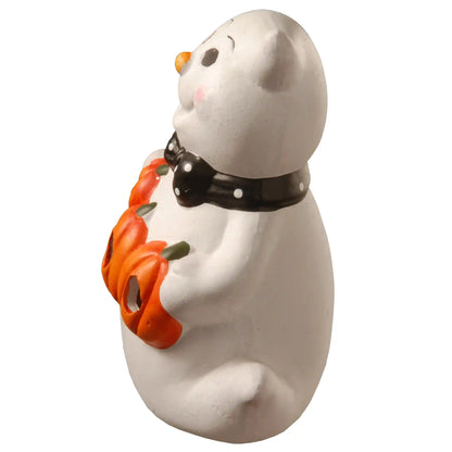 6 in. Halloween BOO Smiling Ghost Decoration with LED Lights