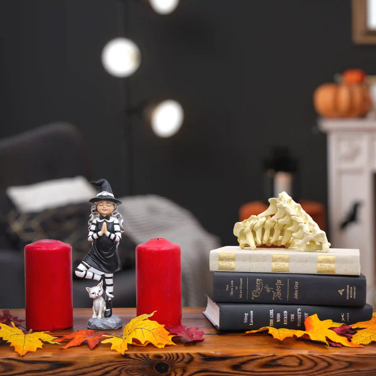 9 in. Halloween Witch in a Yoga Pose Tabletop Decoration