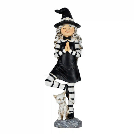 9 in. Halloween Witch in a Yoga Pose Tabletop Decoration