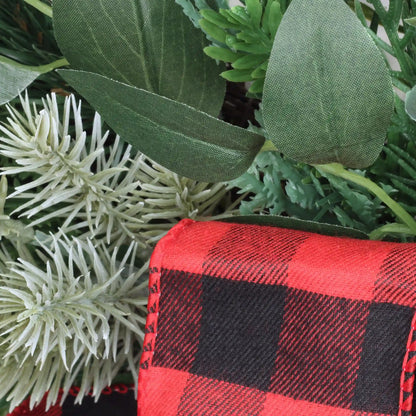 24 in. Mixed Pine and Bow Christmas Corner Swags