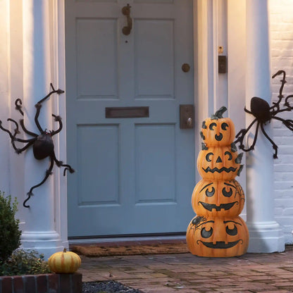 39 in. Halloween Stacked Smiling Jack-O-Lanterns Decoration