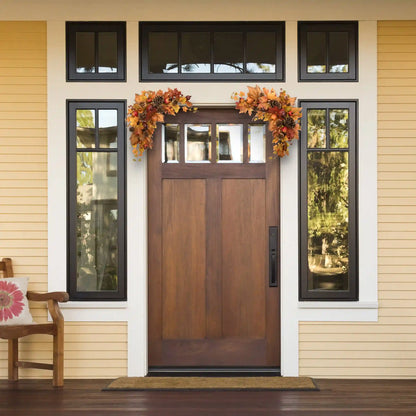 30 in. 2-Piece Fall Door Corners with Maple Leaves, Pine Cones, Pomegranates, Berry Clusters