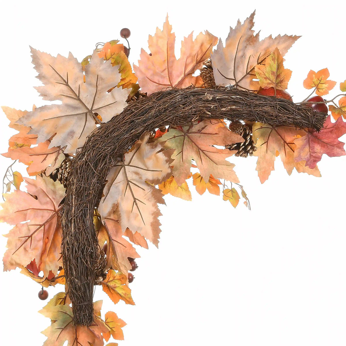 30 in. 2-Piece Fall Door Corners with Maple Leaves, Pine Cones, Pomegranates, Berry Clusters