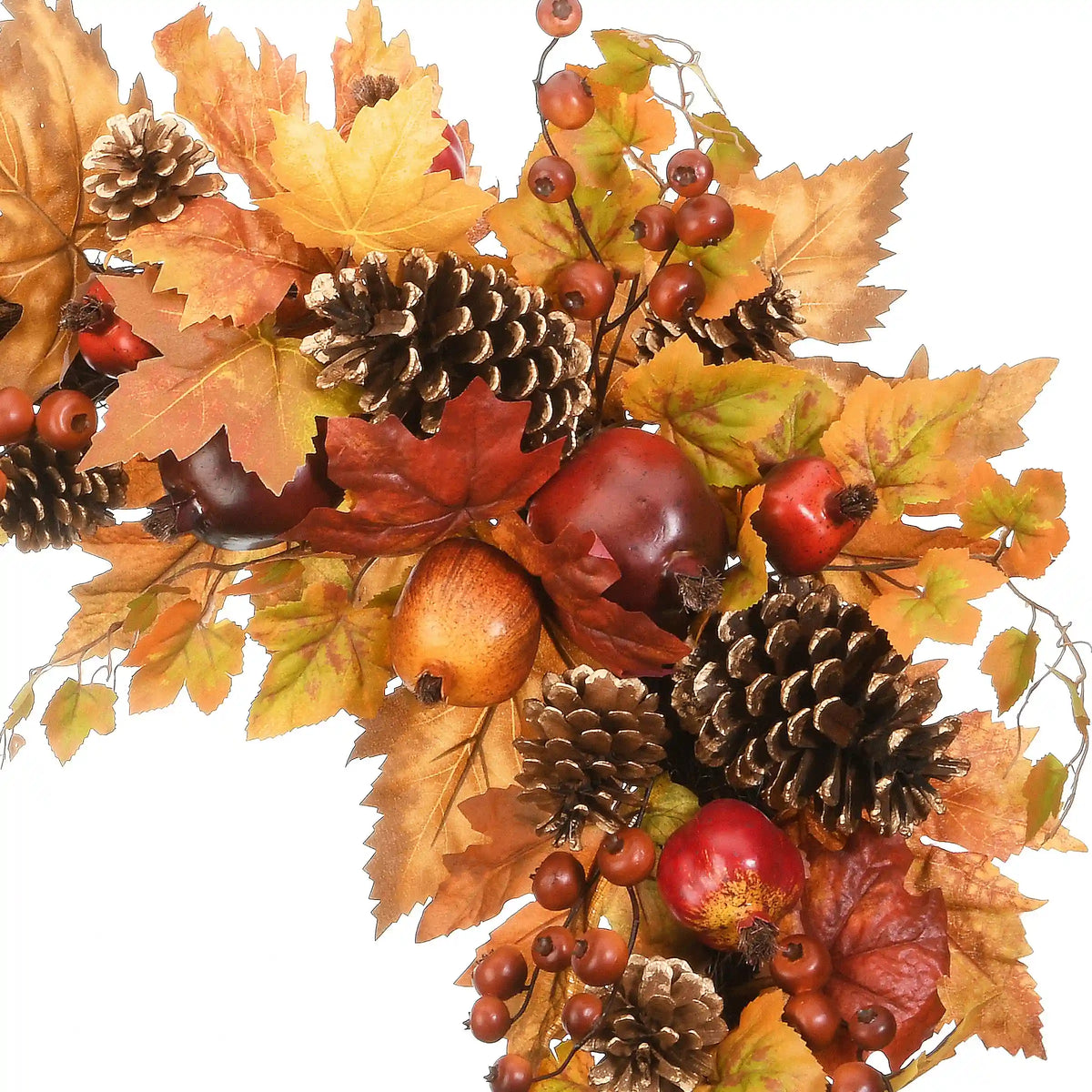 30 in. 2-Piece Fall Door Corners with Maple Leaves, Pine Cones, Pomegranates, Berry Clusters